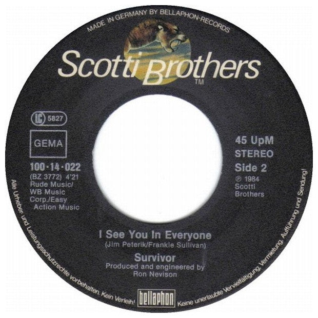 SURVIVOR - I CAN´T HOLD BACK | 7" SINGLE USADO
