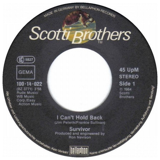 SURVIVOR - I CAN´T HOLD BACK | 7" SINGLE USADO