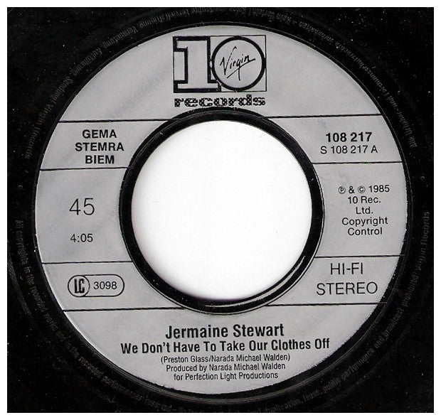 JERMAINE STEWART - WE DON T HAVE TO TAKE OUR CLOTHES OFF | 7" SINGLE USADO