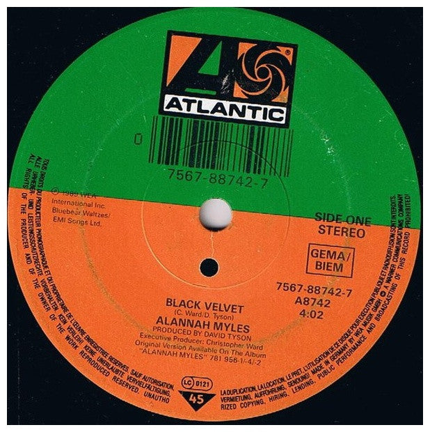 ALANNAH MYLES - BLACK VELVET | 7" SINGLE USADO