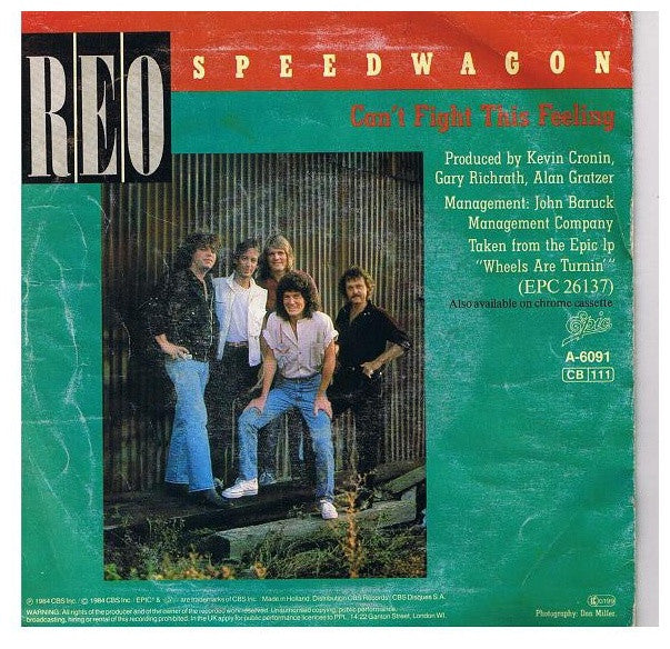 REO SPEEDWAGON - CAN T FIGHT THIS FEELING | 7" SINGLE USADO