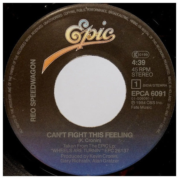 REO SPEEDWAGON - CAN T FIGHT THIS FEELING | 7" SINGLE USADO