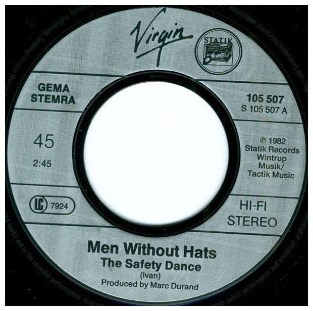 MEN WITHOUT HATS - SAFETY DANCE | 7" SINGLE USADO