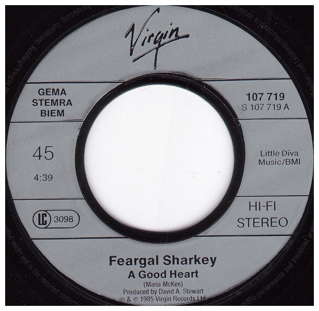 FEARGAL SHARKEY - A GOOD HEART | 7" SINGLE USADO