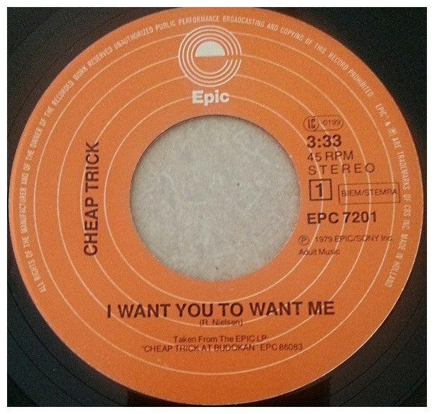 CHEAP TRICK - I WANT YOU TO WANT ME | 7" SINGLE USADO