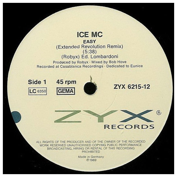 ICE MC - EASY | 12" MAXI SINGLE VINILO USADO