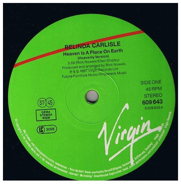 BELINDA CARLISLE - HEAVEN IS A PLACE ON EARTH | 12" MAXI SINGLE VINILO USADO