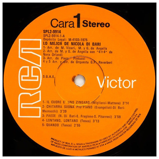 NICOLA DI BARI - LO MEJOR DE LO MEJOR (2LP) | VINILO USADO