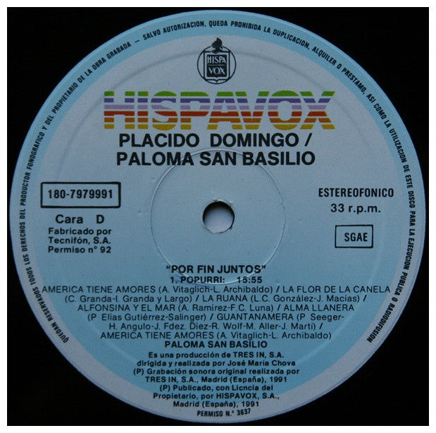 PALOMA SAN BASILIO y PLACIDO DOMINGO - POR FIN JUNTOS (2LP) | VINILO USADO