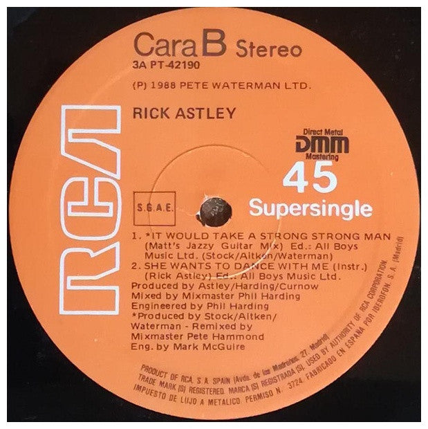 RICK ASTLEY - SHE WANTS DANCE WITH ME | 12" MAXI SINGLE VINILO USADO