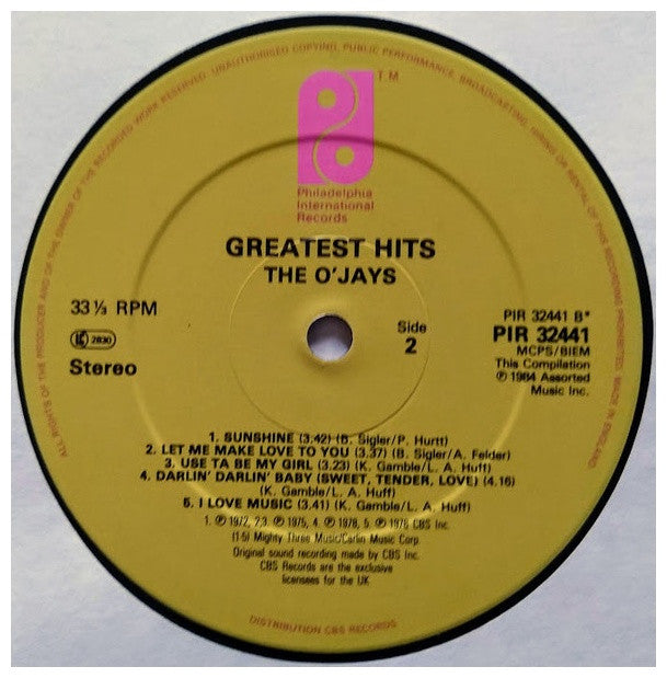 THE O JAYS - GREATEST HITS | VINILO USADO
