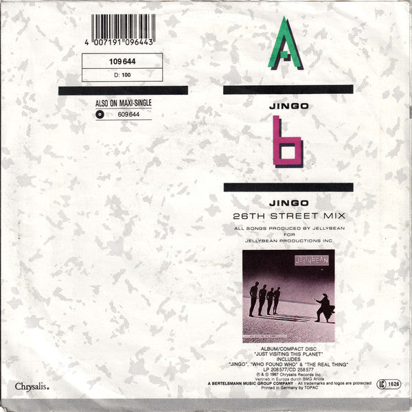 JELLYBEAN - JINGO/JINGO 26TH STREET MIX | 7" SINGLE USADO