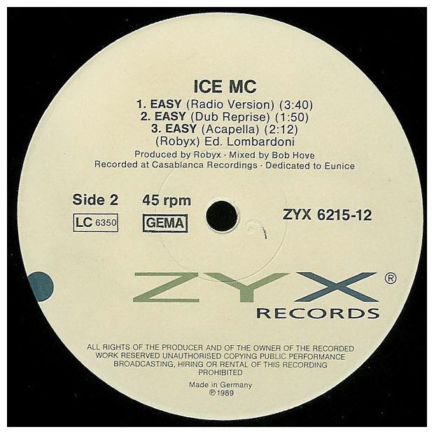 ICE MC - EASY | 12" MAXI SINGLE VINILO USADO