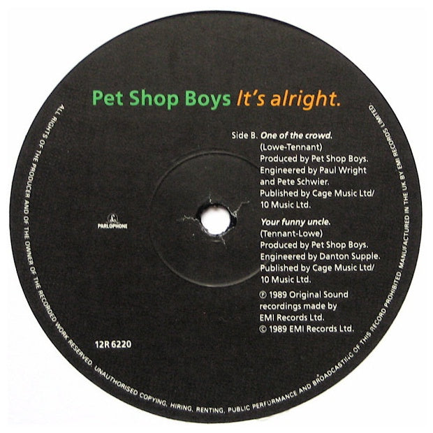 PET SHOP BOYS - IT S ALRIGHT | 12" MAXI SINGLE VINILO USADO