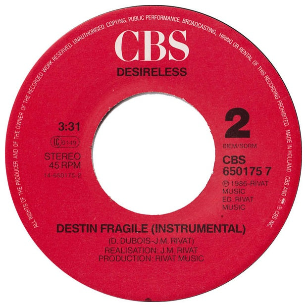 DESIRELESS - VOYAGE VOYAGE | 7" SINGLE USADO