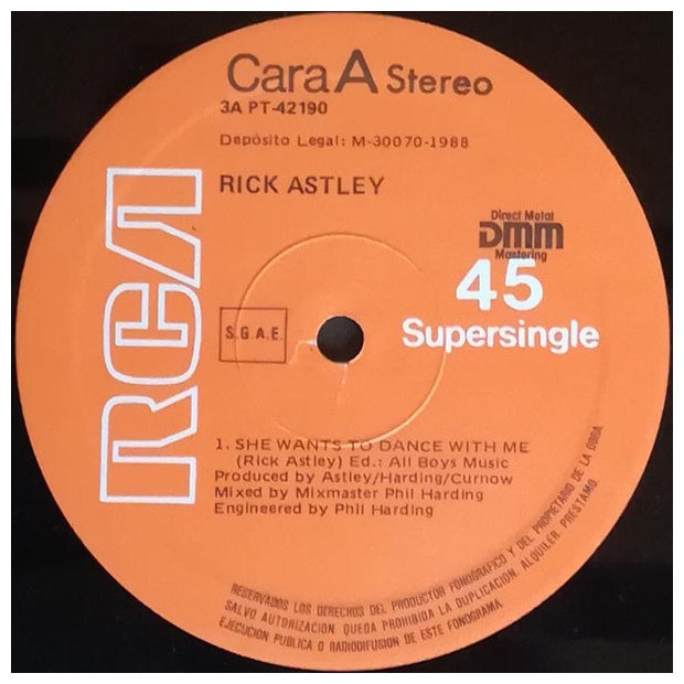 RICK ASTLEY - SHE WANTS DANCE WITH ME | 12" MAXI SINGLE VINILO USADO