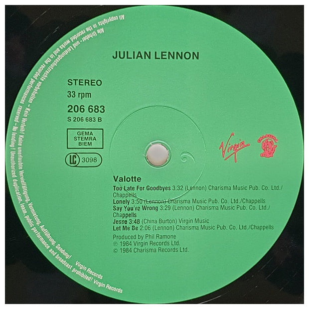 JULIAN LENNON - VALOTTE | VINILO USADO