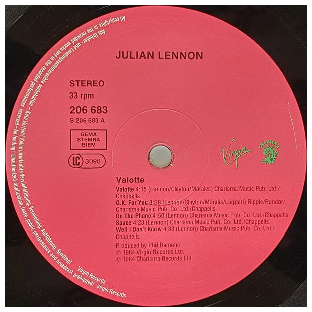 JULIAN LENNON - VALOTTE | VINILO USADO