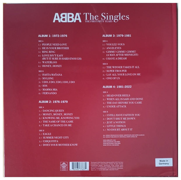 ABBA - SINGLES: THE FIRST FIFTY YEARS (4LP BOX SET) | VINILO