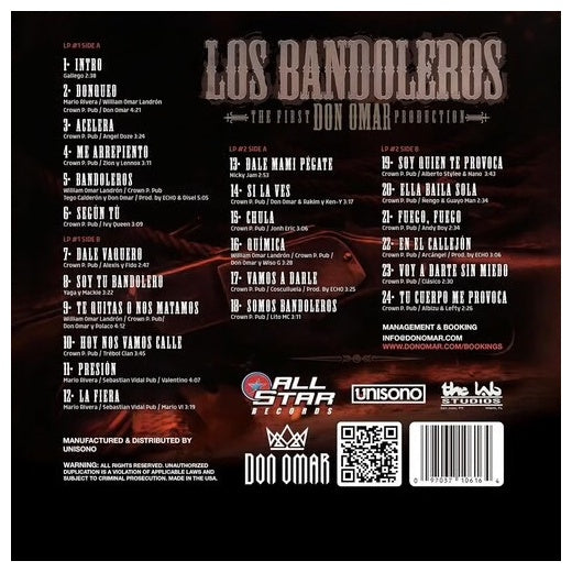 DON OMAR - LOS BANDOLEROS (2LP) | VINILO