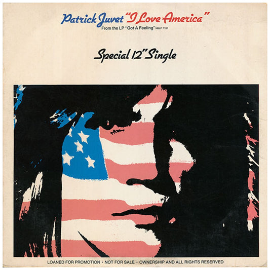PATRICK JUVET - I LOVE AMERICA (BLUE VINYL) (PROMO COPY) | 12" MAXI SINGLE VINILO USADO