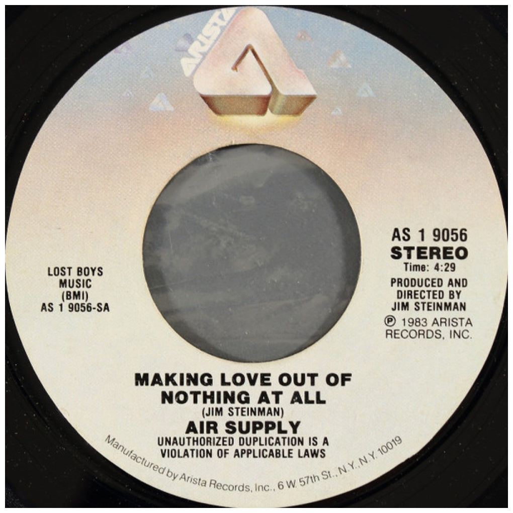 AIR SUPPLY - MAKING LOVE (OUT OF NOTHING AT ALL) | 7" SINGLE USADO