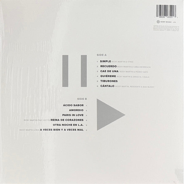 RICKY MARTIN - PAUSA & PLAY (WHITE VINYL/SPLATTER) | VINILO