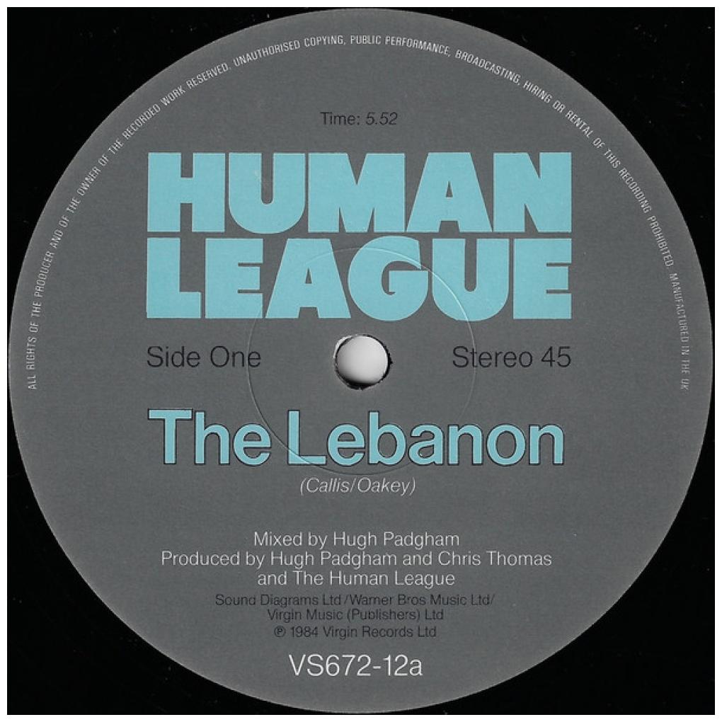 HUMAN LEAGUE - THE LEBANON | 12" MAXI SINGLE VINILO USADO