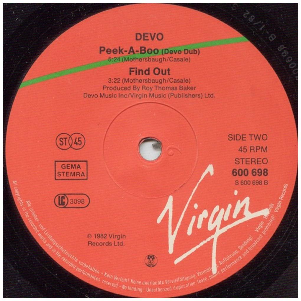 DEVO - PEEK-A-BOO! | 12'' MAXI SINGLE USADO