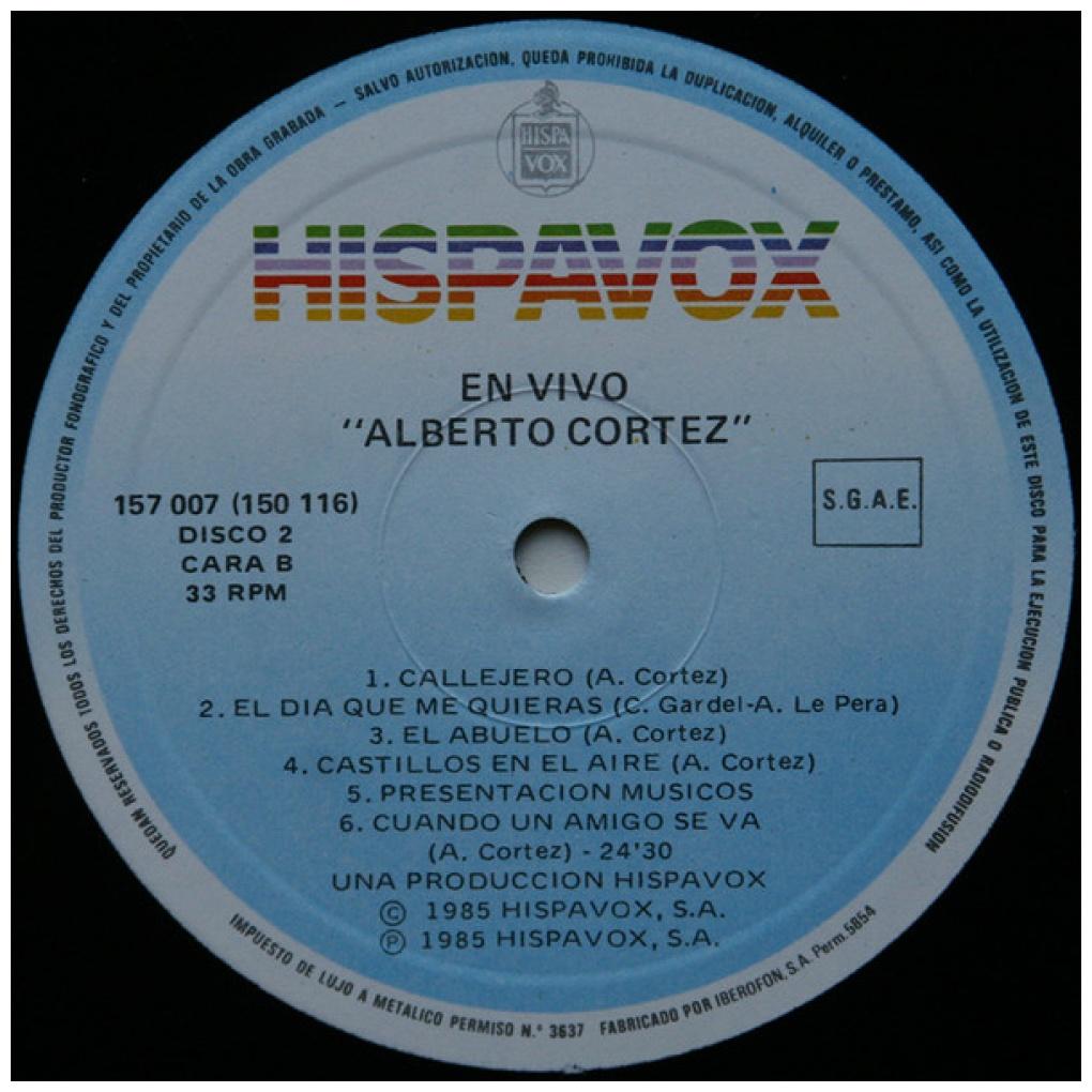 ALBERTO CORTEZ - EN VIVO (2LP) | VINILO USADO