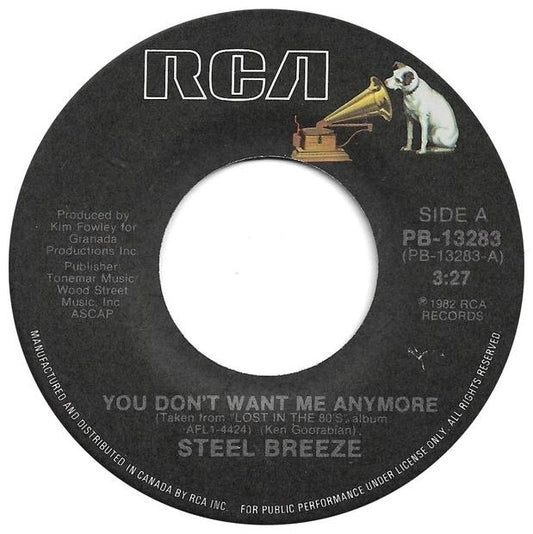 STEEL BREEZE - YOU DON T WANT ME ANYMORE | 7" SINGLE VINILO USADO