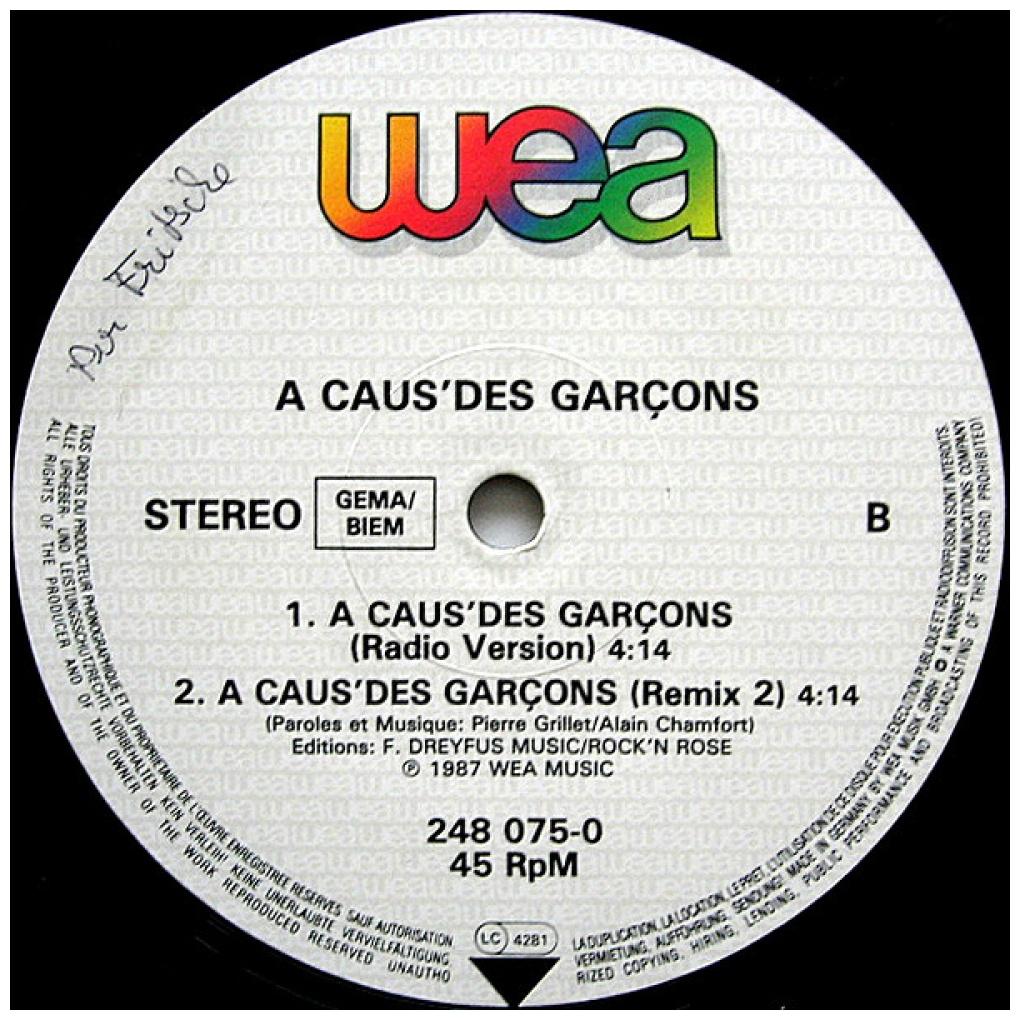 A CAUS' DES GARÇONS - A CAUS' DES GARÇONS | 12'' MAXI SINGLE USADO
