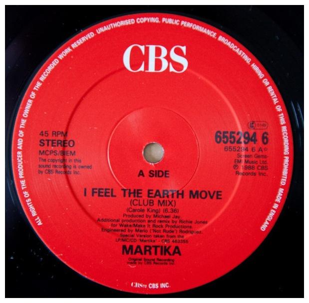 MARTIKA - I FEEL THE EARTH MOVE | 12" MAXI SINGLE USADO