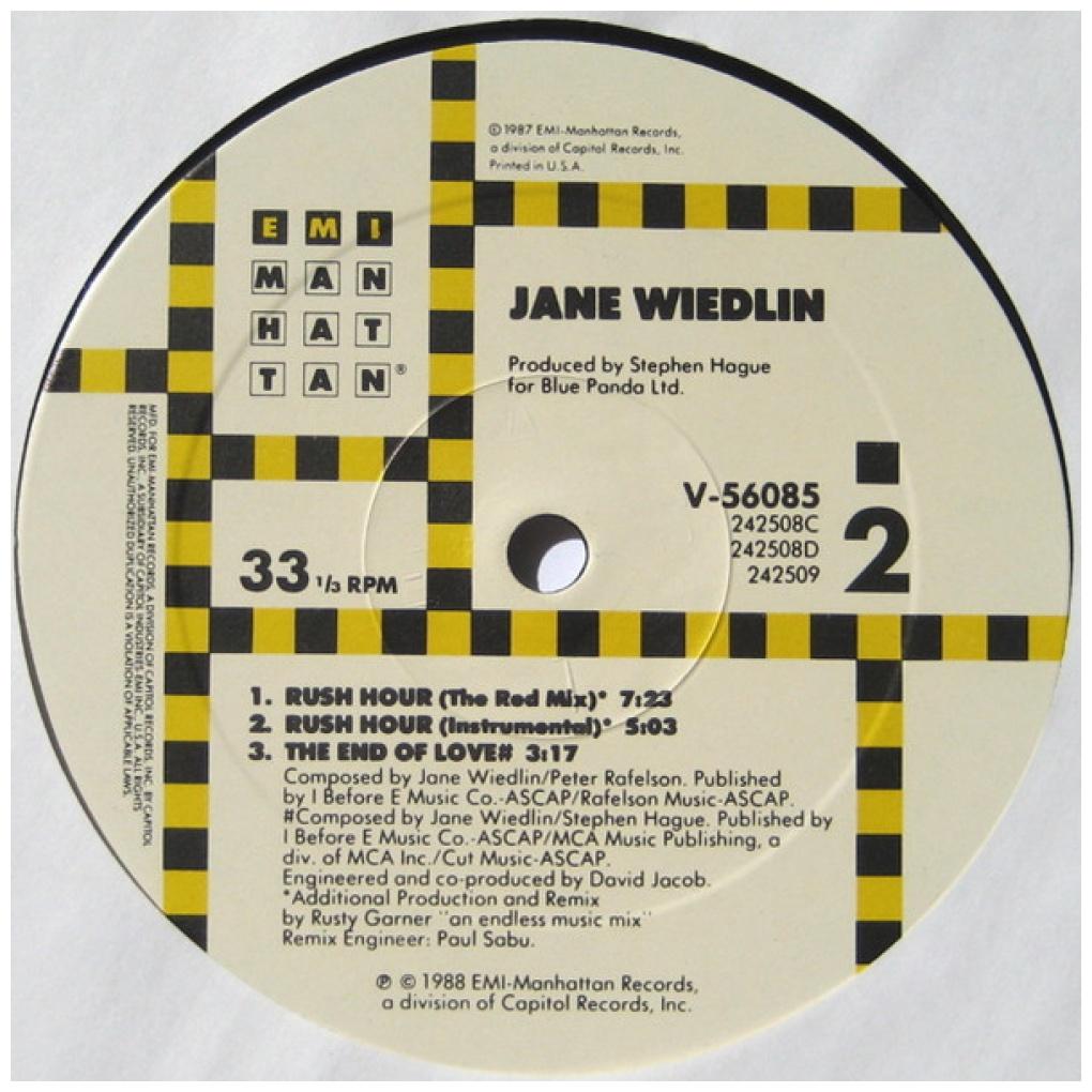 JANE WIEDLIN - RUSH HOUR | 12'' MAXI SINGLE USADO