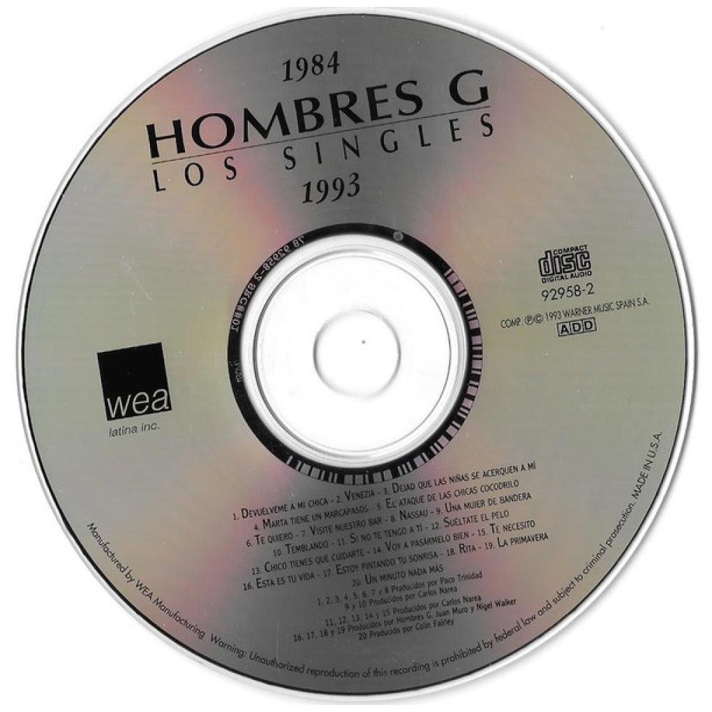 HOMGRES G - LOS SINGLES 1984-1993 | CD