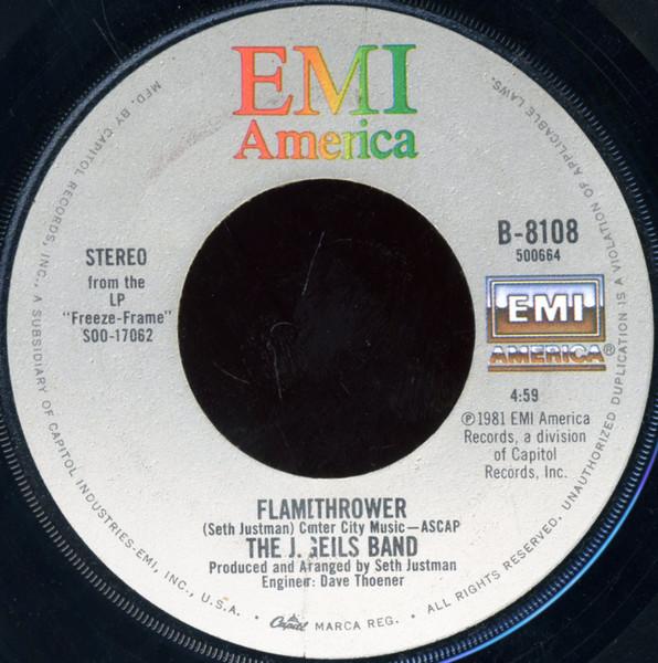 J. GEILS BAND - FREEZE-FRAME/FLAMETHROWER | 7" SINGLE VINILO USADO