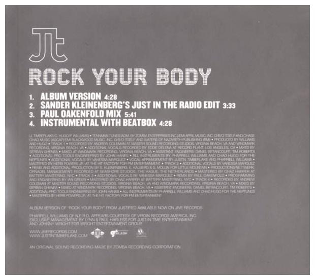 JUSTIN TIMBERLAKE - ROCK YOUR BODY | CD SINGLE USADO