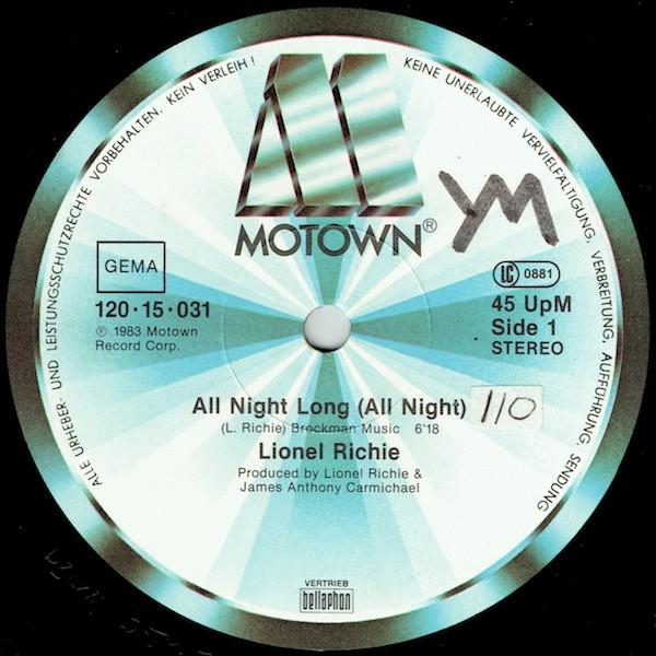 LIONEL RICHIE - ALL NIGHT LONG (ALL NIGHT) | 12" MAXI SINGLE USADO