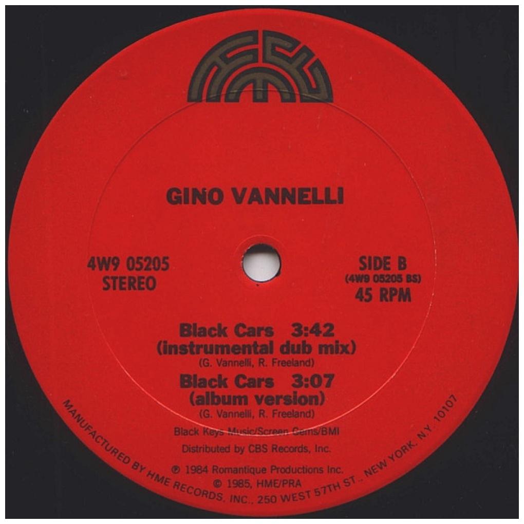 GINO VALELLI - BLACK CARS | 12'' MAXI SINGLE USADO