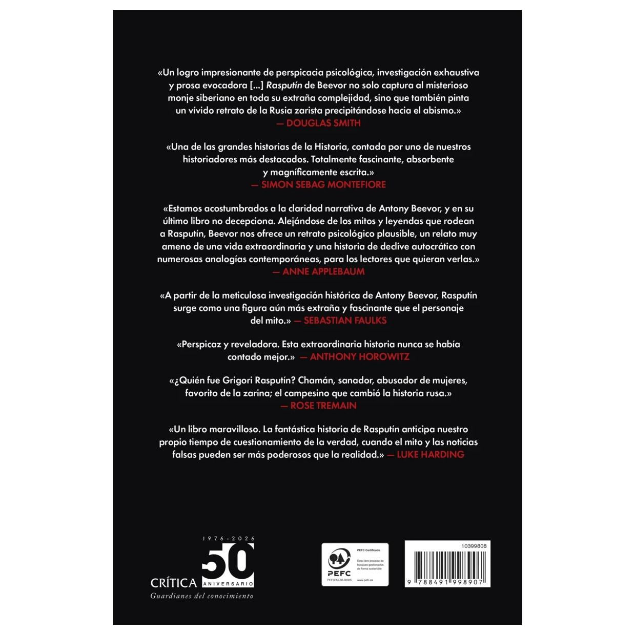 RASPUTÍN (TAPA RÚSTICA) - ANTONY BEEVOR | LIBRO