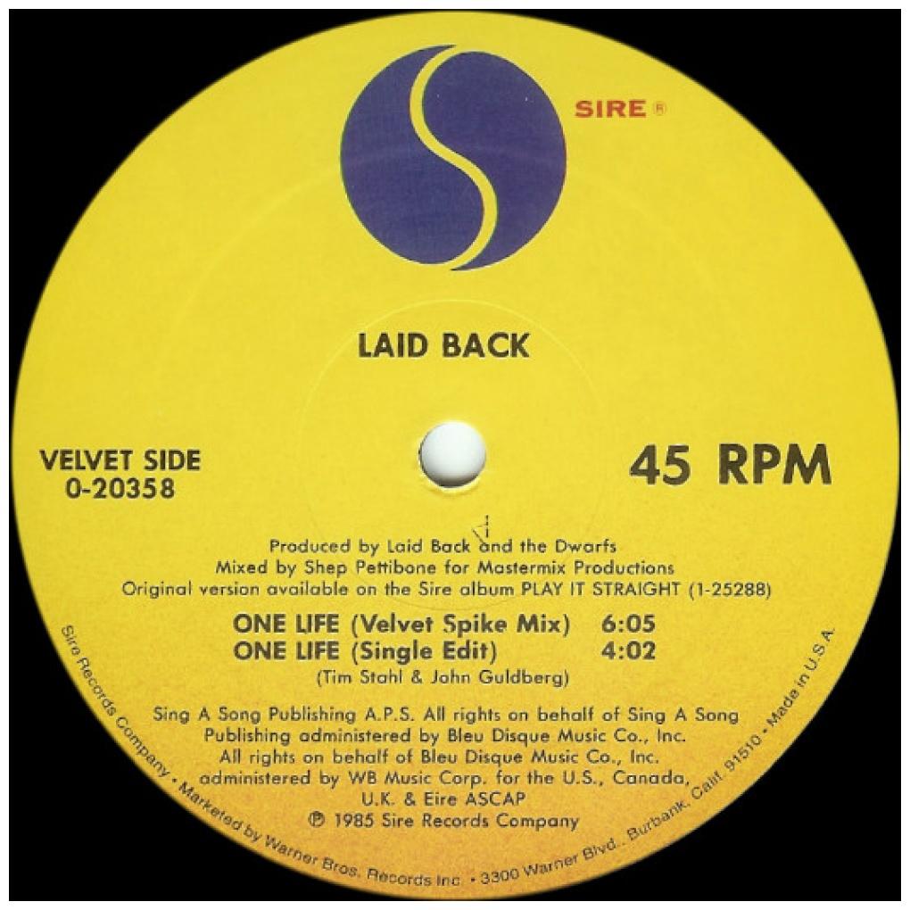 LAID BACK - ONE LIFE | 12'' MAXI SINGLE USADO