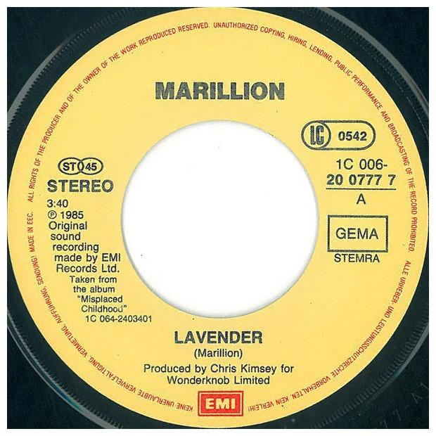 MARILLION - LAVENDER | 7 SINGLE VINILO USADO