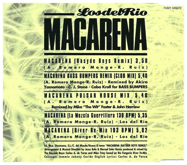 LOS DEL RIO - MACARENA | CD SINGLE USADO