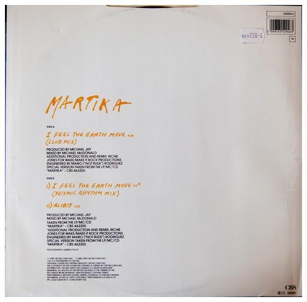 MARTIKA - I FEEL THE EARTH MOVE | 12" MAXI SINGLE USADO