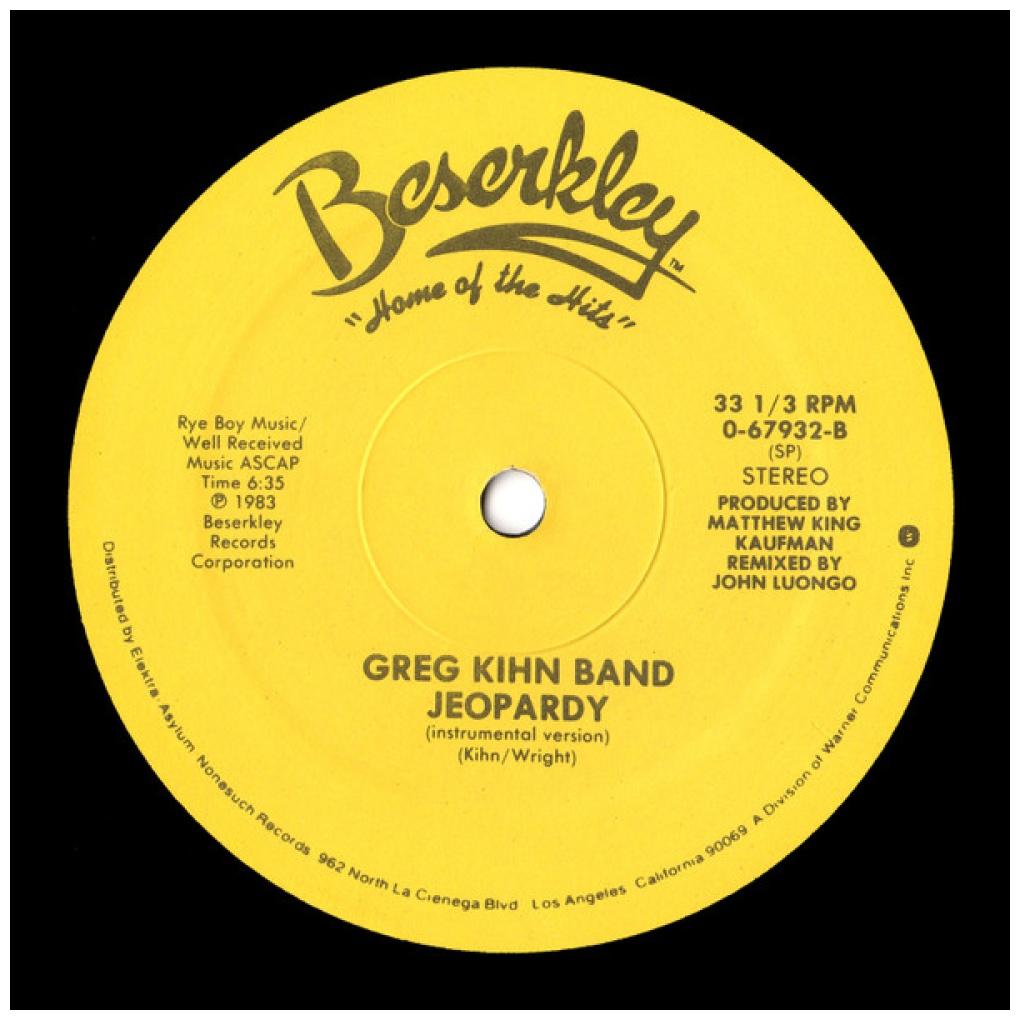 GREG KIHN BAND - JEOPARDY | 12'' MAXI SINGLE USADO