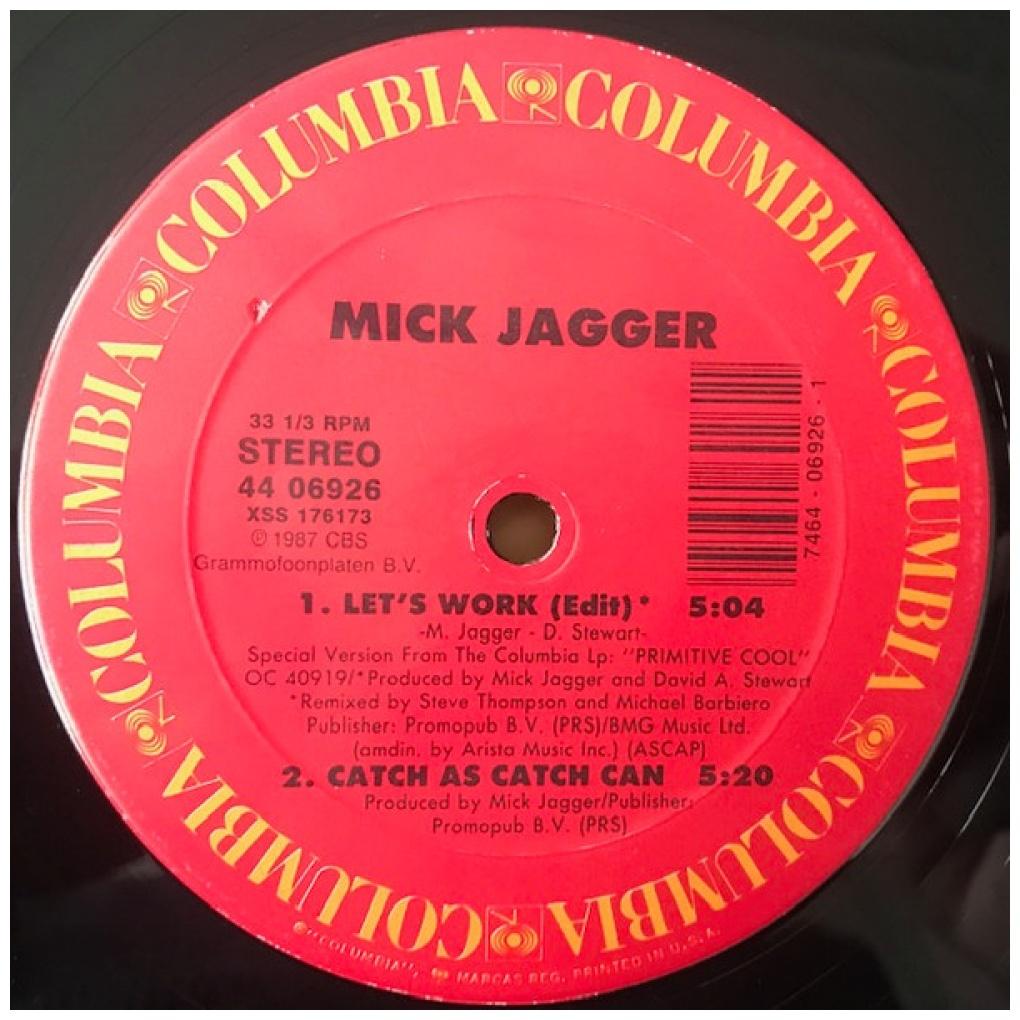 MICK JAGGER - LET'S WORK | 12" MAXI SINGLE VINILO USADO