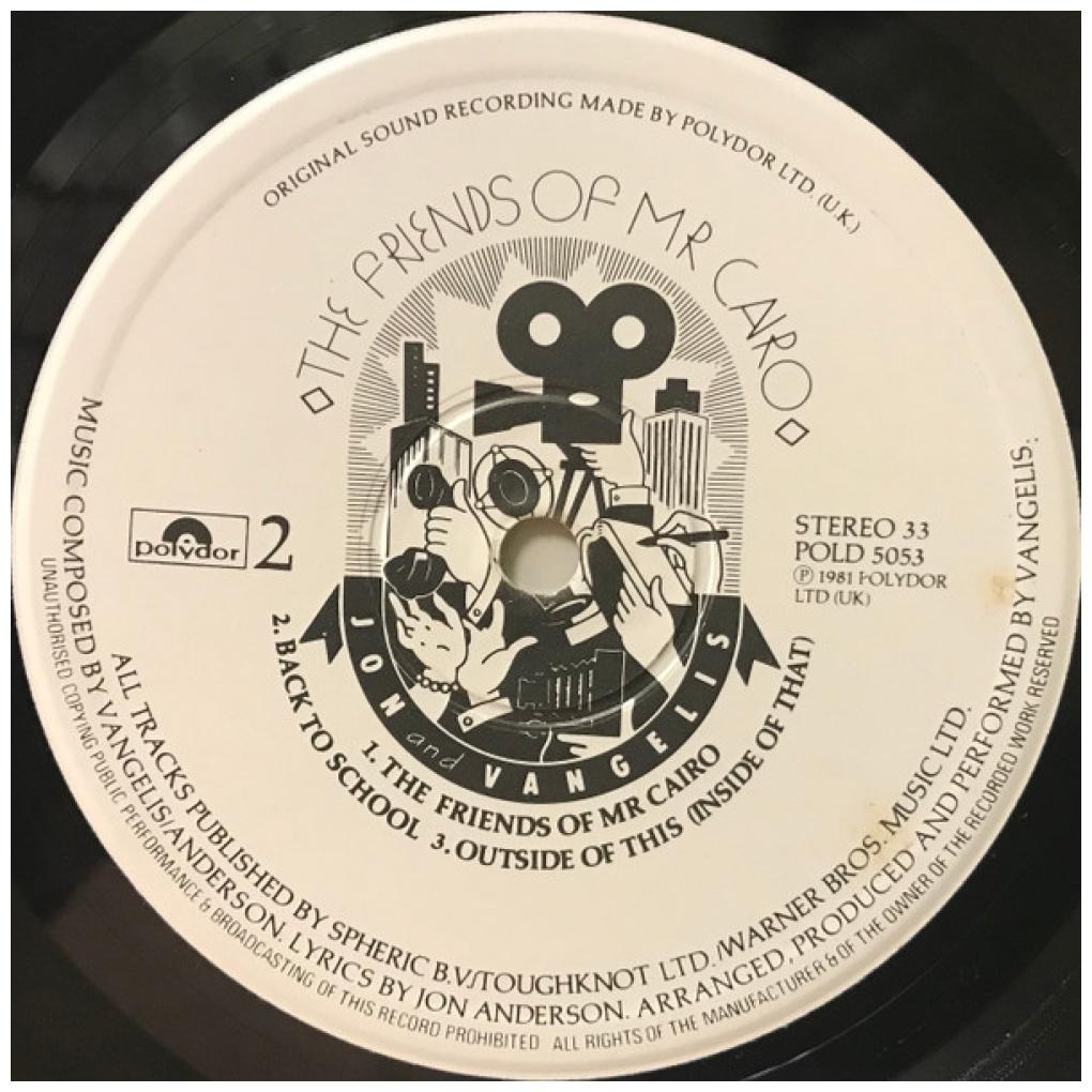 JON AND VANGELIS - THE FRIENDS OF MR CAIRO | VINILO USADO
