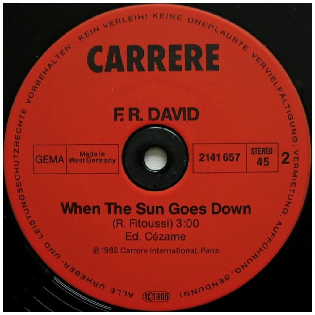 F.R. DAVID - WORDS | 12'' MAXI SINGLE USADO