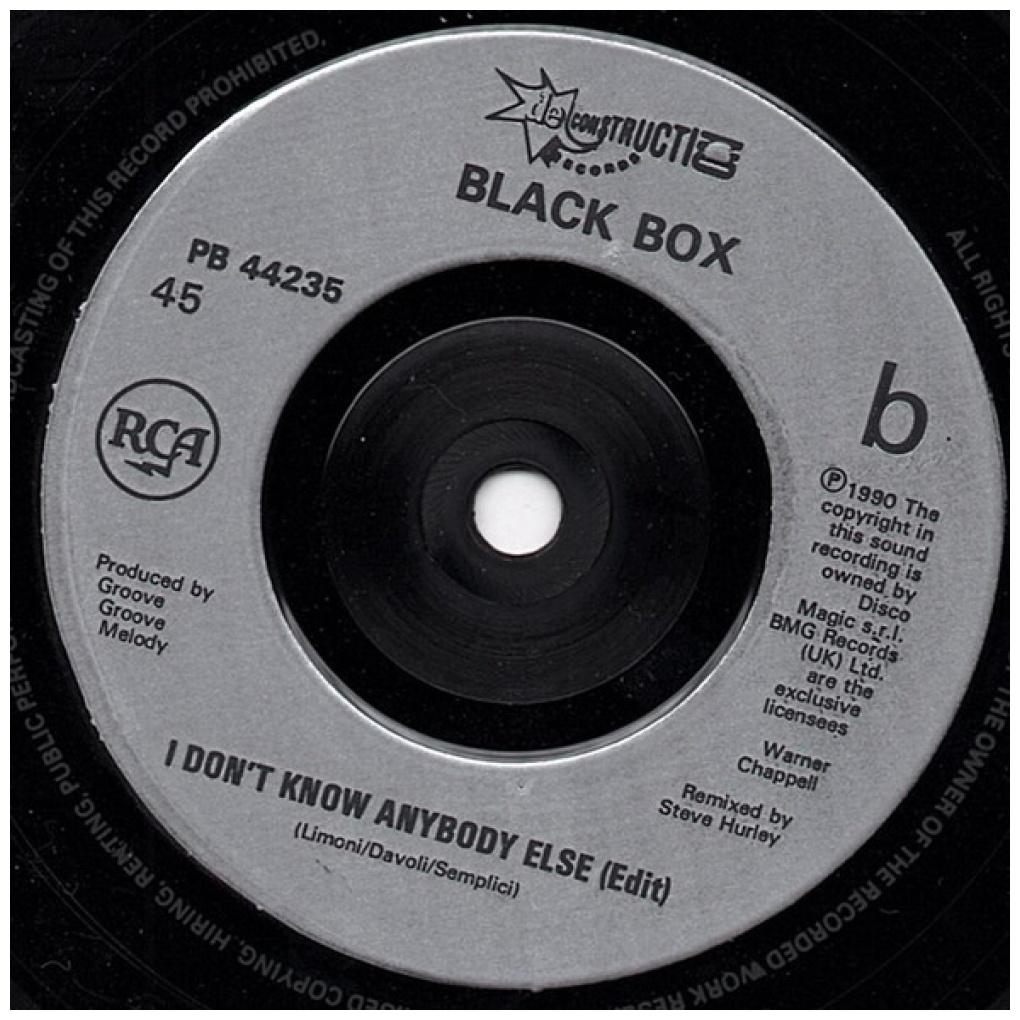 BLACK BOX - I DON'T KNOW ANYBODY ELSE/TOTAL MIX | 7" SINGLE USADO