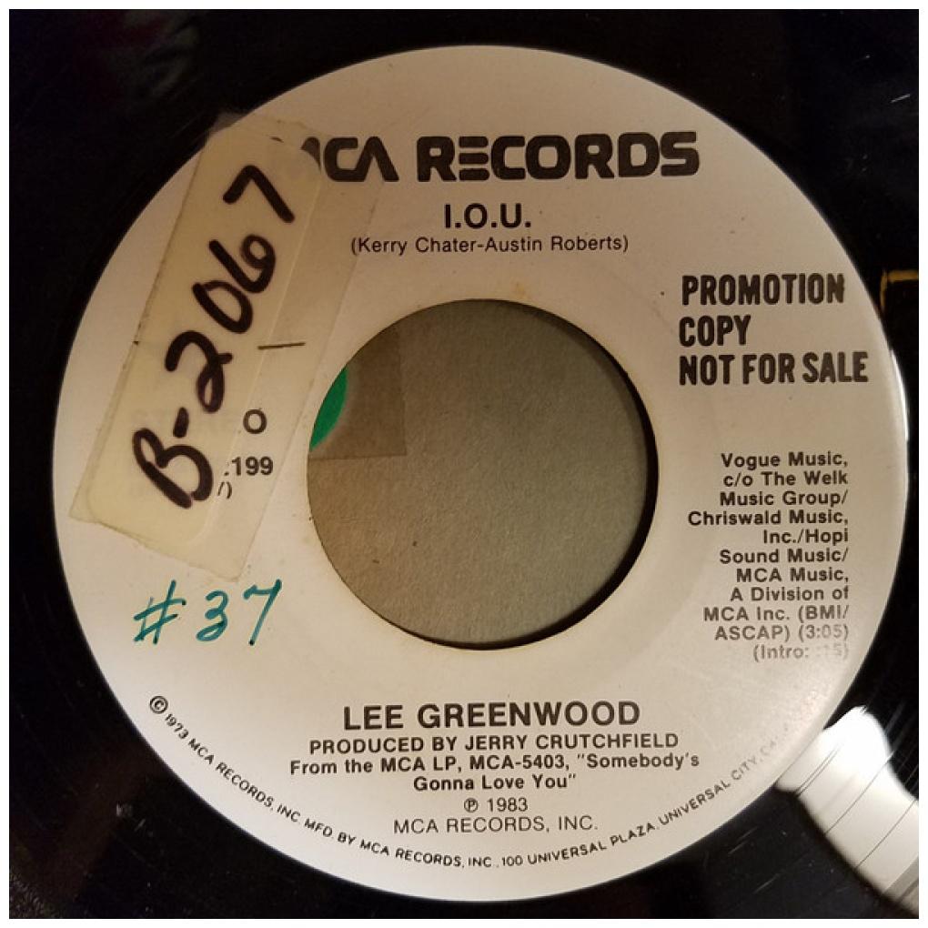 LEE GREENWOOD - I.O.U. | 7" SINGLE USADO